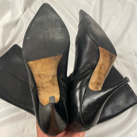 Christian Dior Vintage Leather Black Heeled Boots - Picture 5 of 8